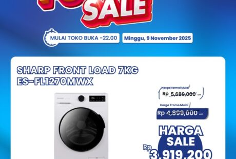 Kesempatan Emas! Mesin Cuci Front Load 7KG Hanya Rp 3 Jutaan di Transmart Full Day Sale Hari Ini!